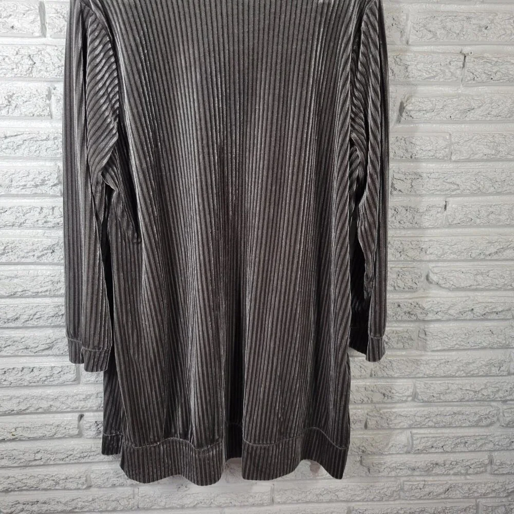 Tacera Womens Swim Coverup 2X Plus Robe Dress Gray Velour Soft Comfy SWE102E
